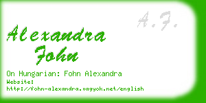 alexandra fohn business card